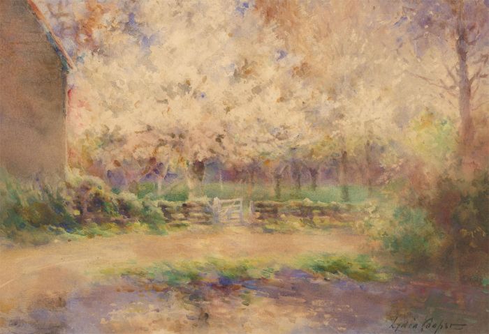 Lydia Cooper (b.1861) - Late 19th Century Watercolour, The Orchard