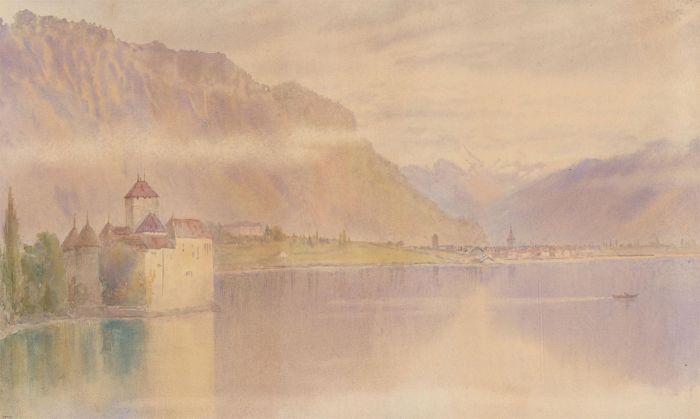John Henry Leonard (1834-1904) - Late 19th Century Watercolour, Lake Geneva 
