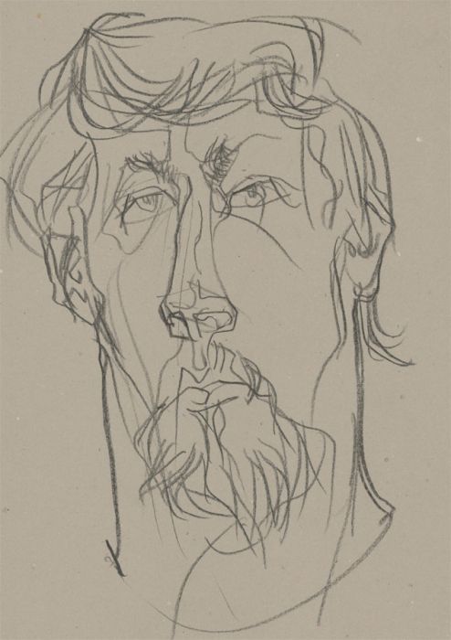 A. Mendes - 20th Century Charcoal Drawing, Study of a Gentleman