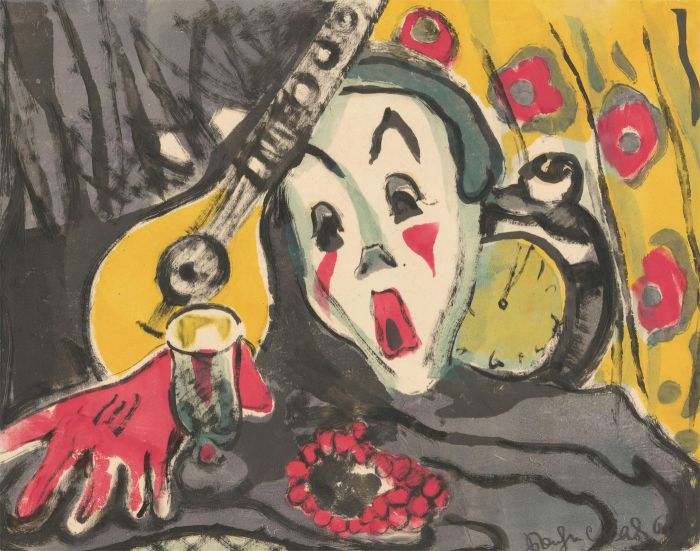 Zygmunt Turkiewicz (1913-1973)  - Monoprint, Portrait of a Woman in Pearls