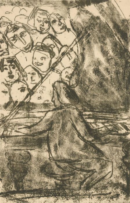 Zygmunt Turkiewicz (1913-1973)  - Mid 20th Century Monotype, The Pianist