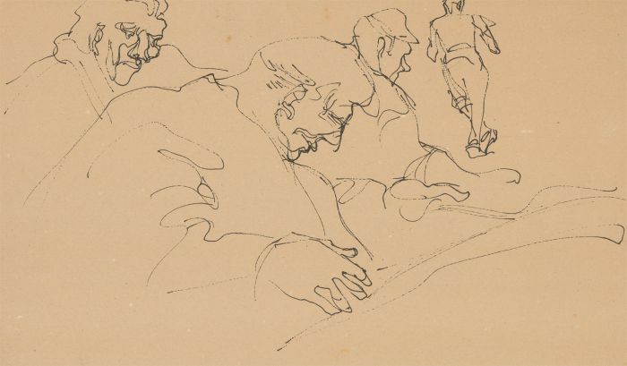 A Mendes - Three Mid 20th Century Pen Drawings, Figurative Studies