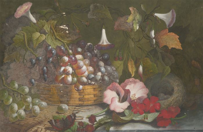 J.A. Free - Signed 1866 Watercolour, Abundant Still Life