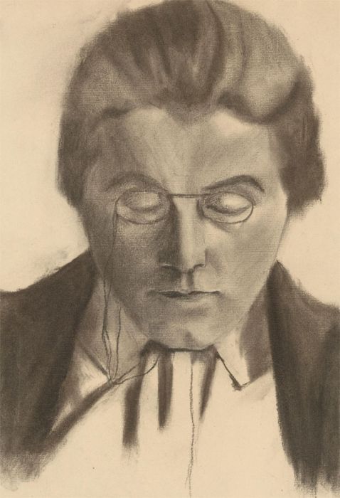 Amy F. Bridges - 1895 Charcoal Drawing, The Conductor