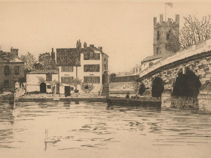 Frank D. Marriott - Signed Early 20th Century Etching, River Thames Street View