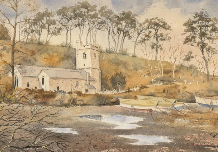 D. Forrow - Signed 20th Century Pen and Ink Drawing, St Just Church