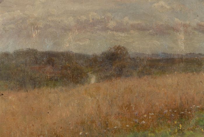 English School 20th Century Oil - Wheat Field