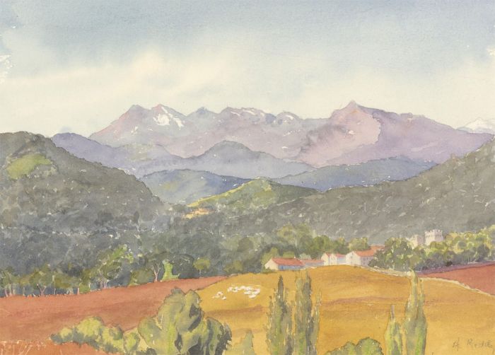 Audrey Reddy - Contemporary Watercolour, Pyrenees Mountains
