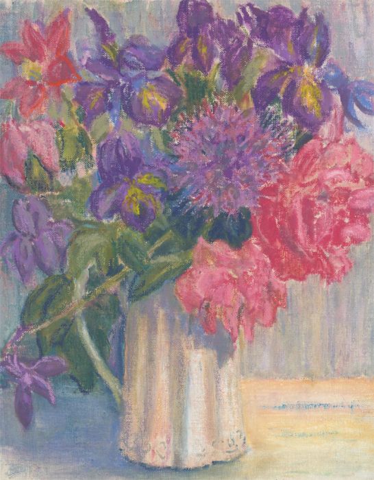 Audrey Reddy - Contemporary Oil, Still Life Floral Jug