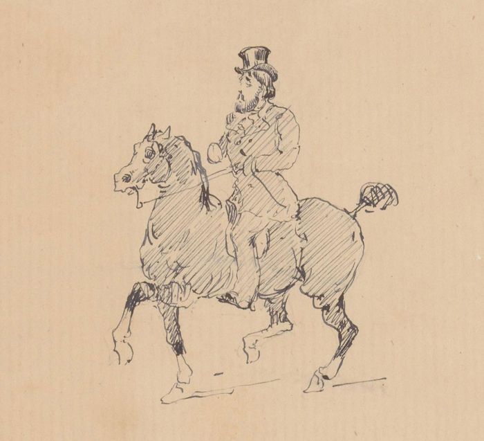 A Pair of Earlt 20th Century Pen & Ink Drawings, Horse Studies