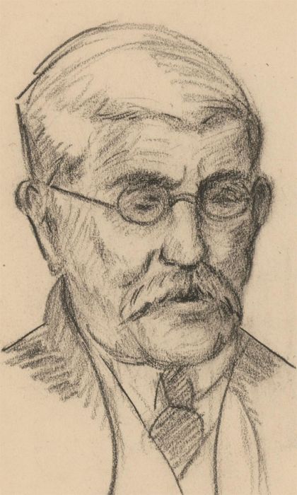 Two Early 20th Century Charcoal Drawings - Head Studies of a Gentleman