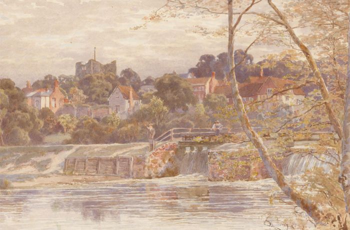 Thomas Hunn (act.1878-1908)
 - Fine Late 19th Century Watercolour, The Weir