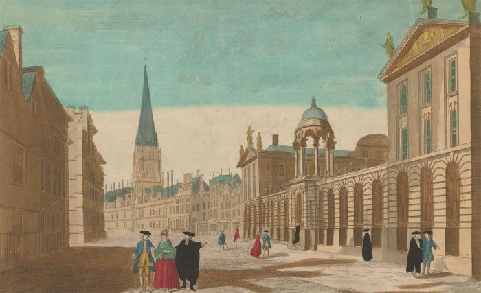 Lachaussee - Rare 18th Century Engraving, Queen's College, Oxford