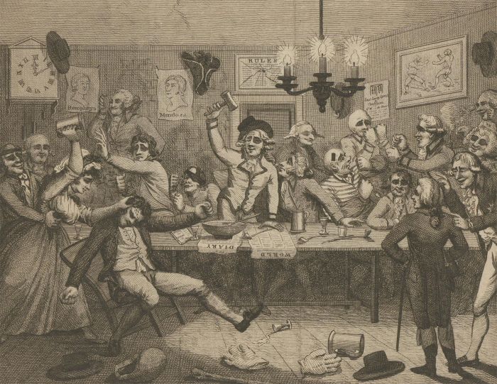 John Barlow After Samuel Collings - 1789 Engraving, A Pugilistic Club