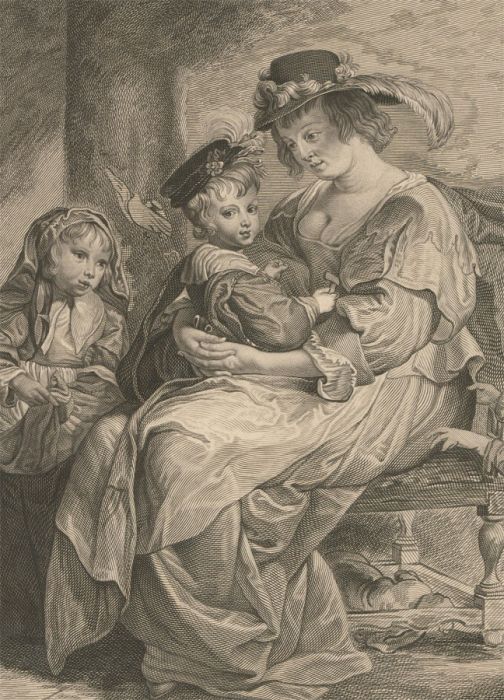 J. M. Schmutzer After Rubens - 19th Century Etching, La Famille de Rubens