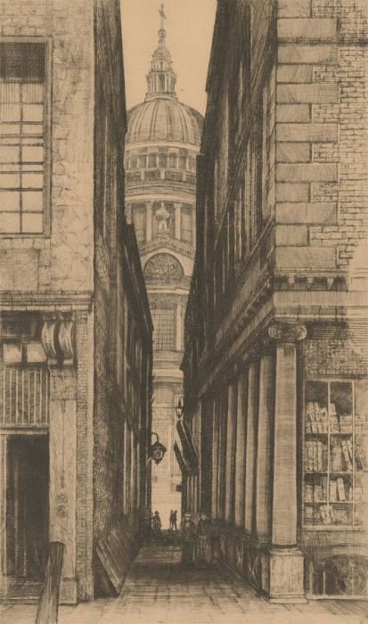 W. Melville - Early 20th Century Etching, St. Pauls, Canon Alley