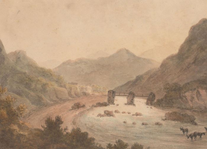 Mid 19th Century Watercolour - A Valley, Carmarthenshire