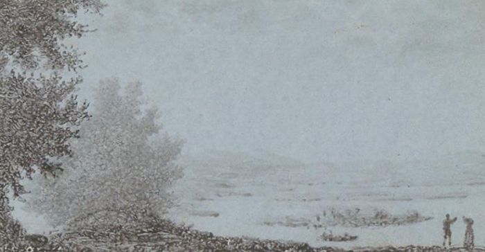 Mid 19th Century Pen and Ink Drawing - Panoramic Landscape