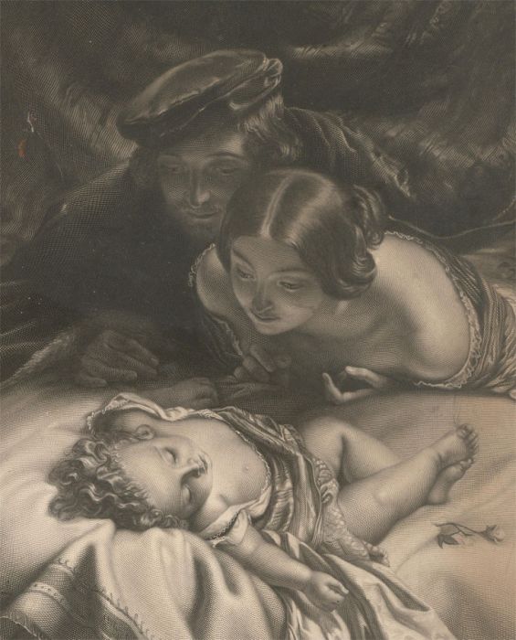 T. Vernon (1825-1872) after C.W. Cope - 1856 Engraving, The First Born
