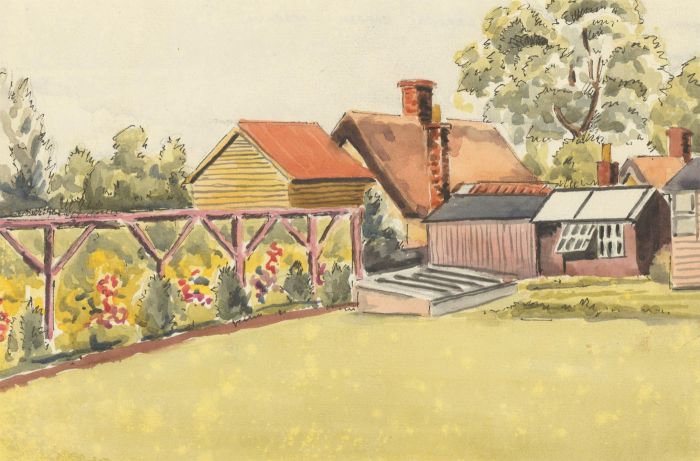 Arthur Mitson - Mid 20th Century Pen and Ink Drawing, Garden Study