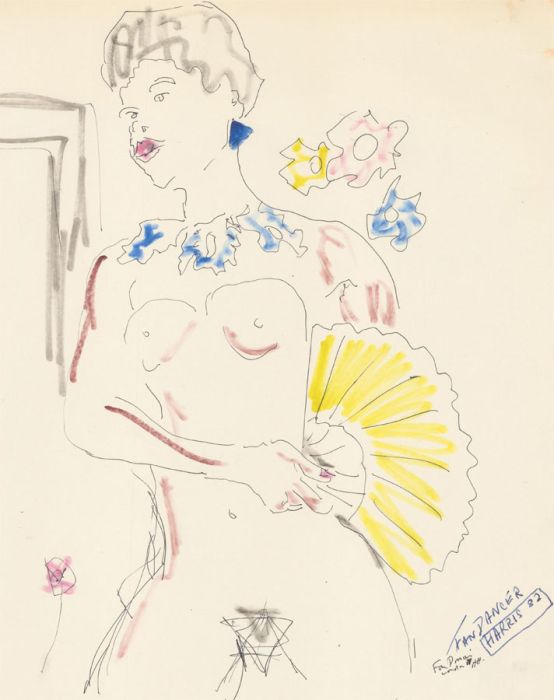 Anthony Barnard Harris (b.1939) - Set of Two 1982 Pen and Ink Drawings, Dancers