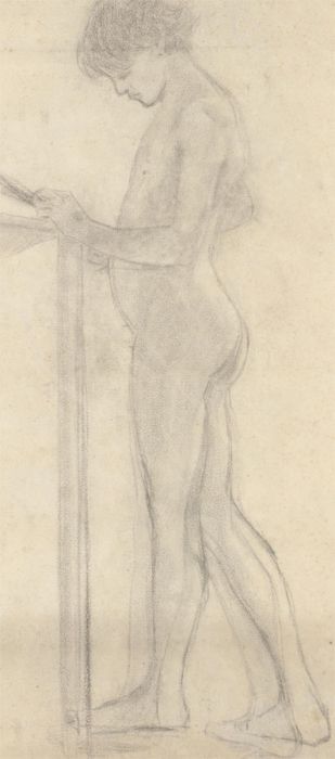 Early 20th Century Graphite Drawing - Standing Nude