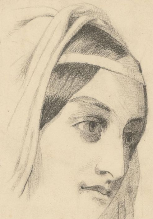 May Mackenzie - Late 19th Century Graphite Drawing, The Nun