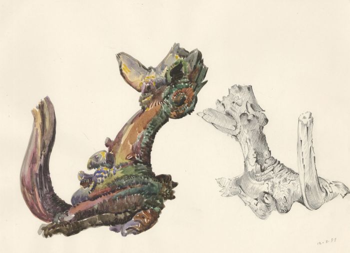 Arthur Mitson - Set of Three 1988 Graphite Drawings, Tree Root Studies