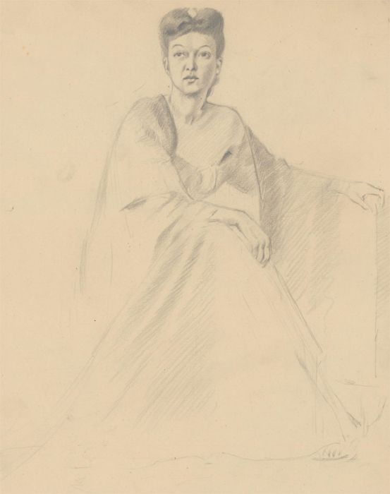 Clifford H. Thompson (1926-2017) - Graphite Drawing, Portrait of a Young Woman