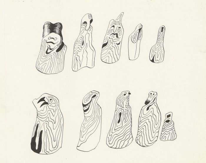 Arthur Mitson - 1982 Pen and Ink Drawing, Organic Forms