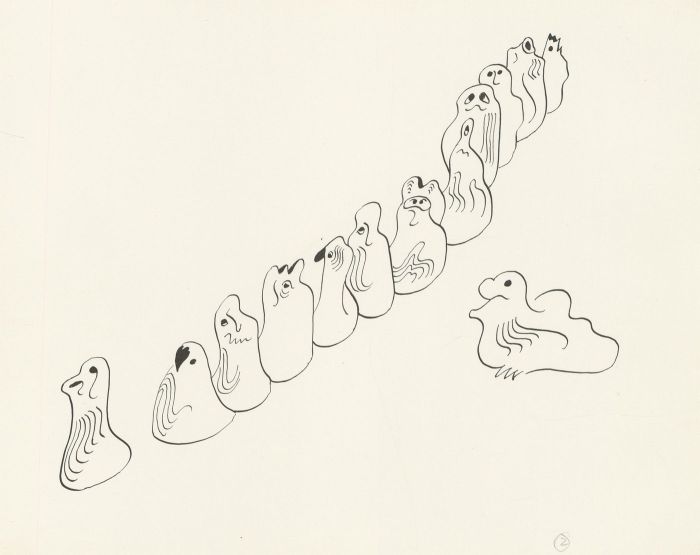 Arthur Mitson - 20th Century Pen and Ink Drawing, The Queue