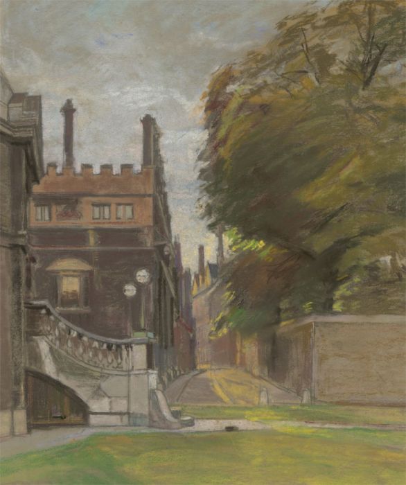 20th Century Pastel - Summer Street Scene, Oxford