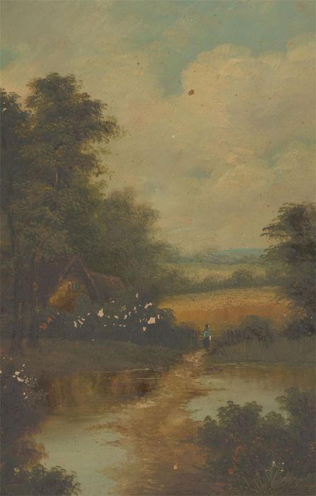 G. Mace - Late 19th Century Oil, Lakeside Figure