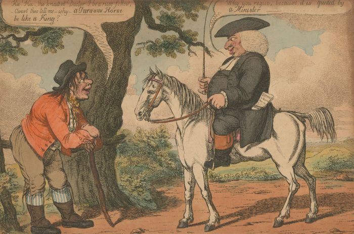 Charles Williams - Original 1807 Etching, The Dignity of a Parsons Horse