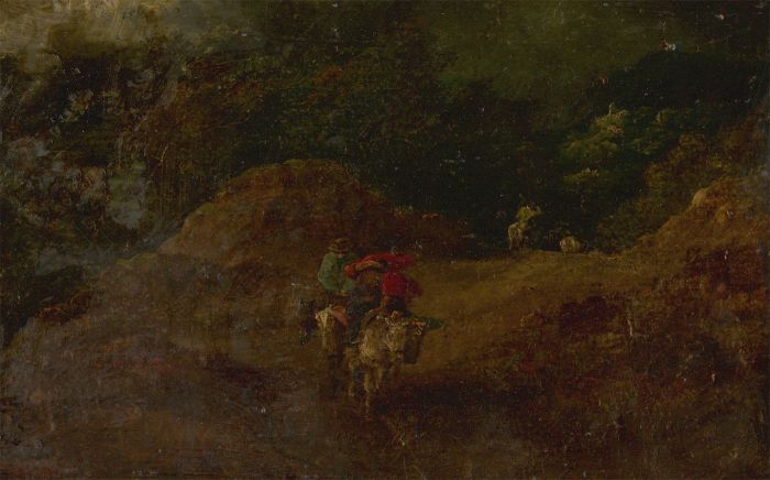 Fine Original Mid 19th Century Oil - A Rocky Landscape