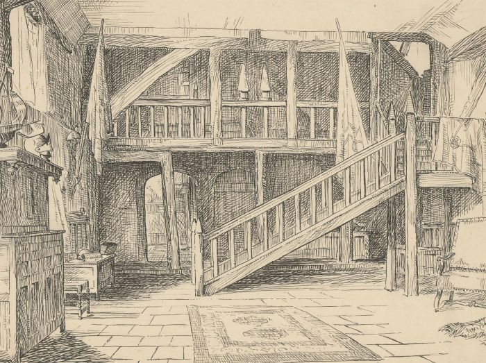 Montague M. Webb (fl.1935-1975) - 1946 Pen and Ink Drawing, Old Manor, Walton
