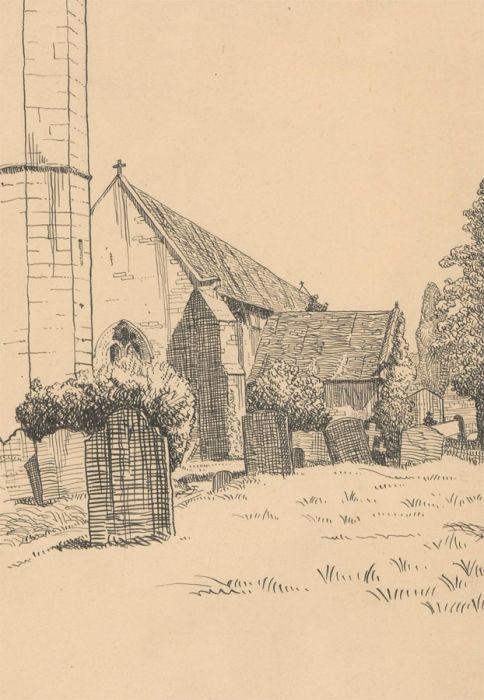 Montague M. Webb (fl.1935-1975) - 1935 Pen and Ink Drawing, Tithe Barn