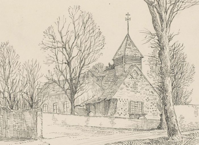 Montague M. Webb (fl.1935-1975) - 1946 Pen and Ink Drawing, St George's, Esher