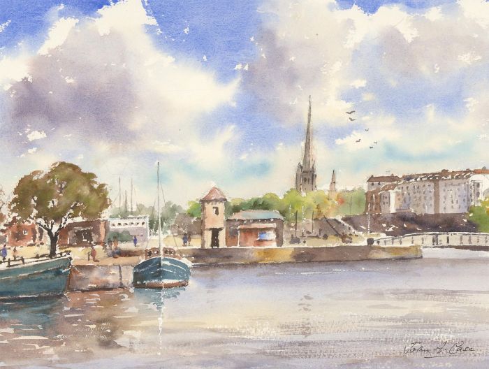 John A. Case - Contemporary Watercolour, St Mary Redcliffe Church, Bristol