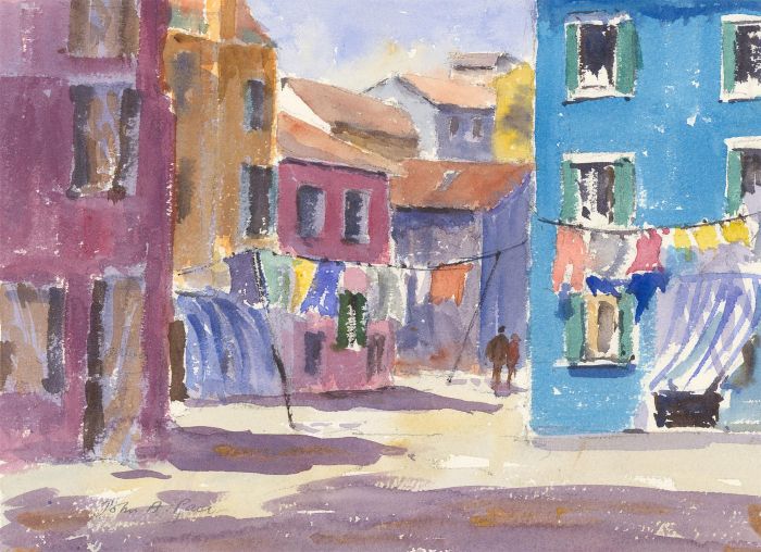 John A. Case - Signed 2007 Watercolour, Burano