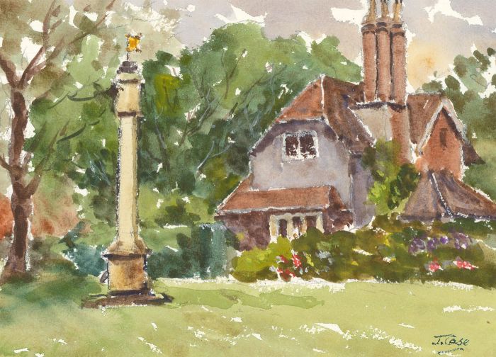 John A. Case - Signed Contemporary Watercolour, Garden Study with a Yellow Flag