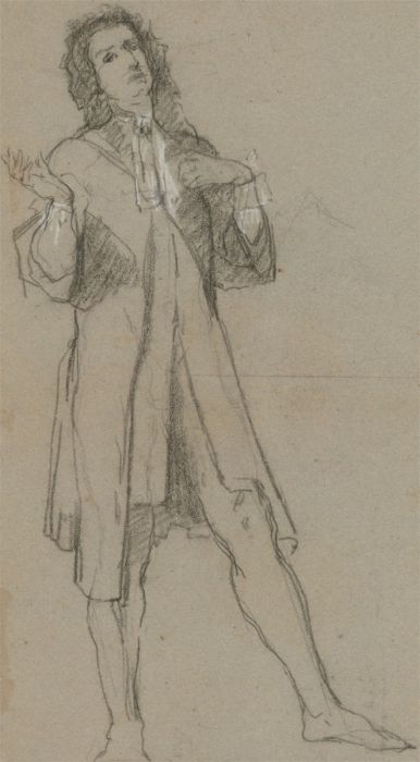Early 20th Century Charcoal Drawing - Portrait of a Gentleman Standing