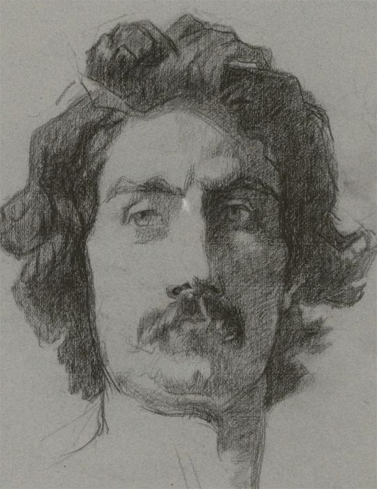Mid 20th Century Charcoal Drawing - A Handsome Gentleman