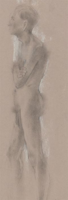 1996 Pastel - Arms Folded, Male Nude