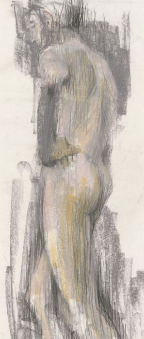 Contemporary Pastel - Standing Male Nude