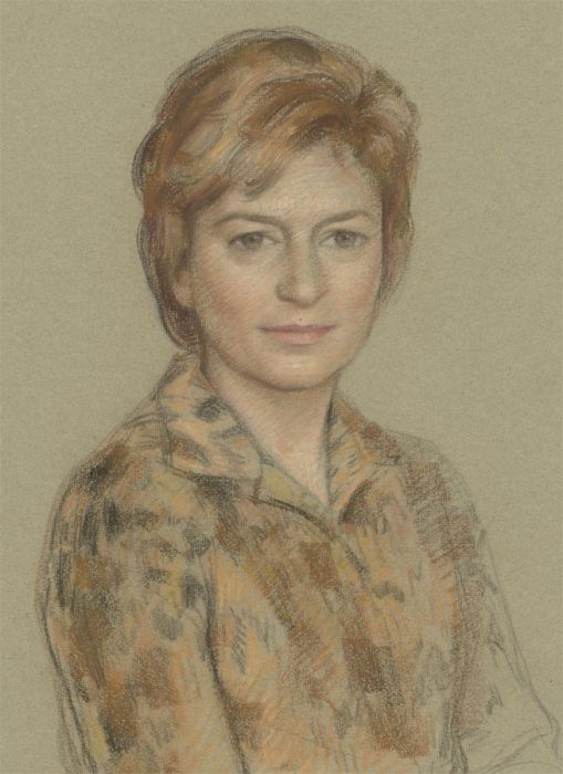 Dorothy Colles (1917-2003) - Pastel, Portrait of a Lady in a Shirt