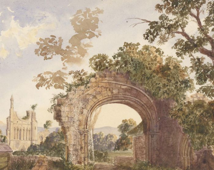 Mid 19th Century Watercolour - A View of Byland Abbey