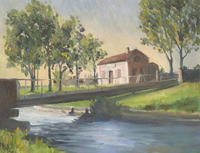 Impressionist 1995 Oil - French Canal