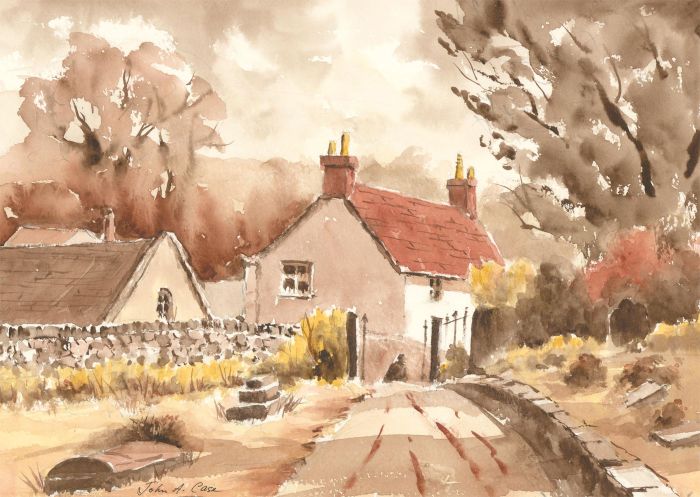 John A. Case - Signed Contemporary Watercolour, Cottage Garden Study