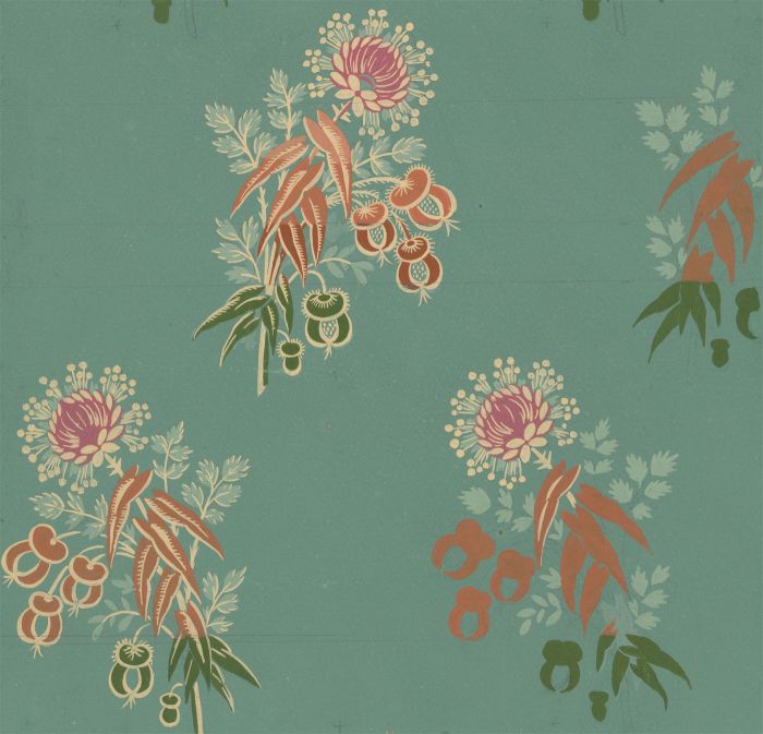 Mid 20th Century Gouache - Original Floral Wallpaper Design